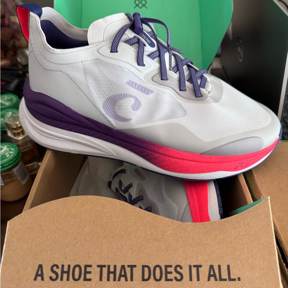 Clove Alto Healthcare Women's Sneakers - Light Grey, Pink and purple